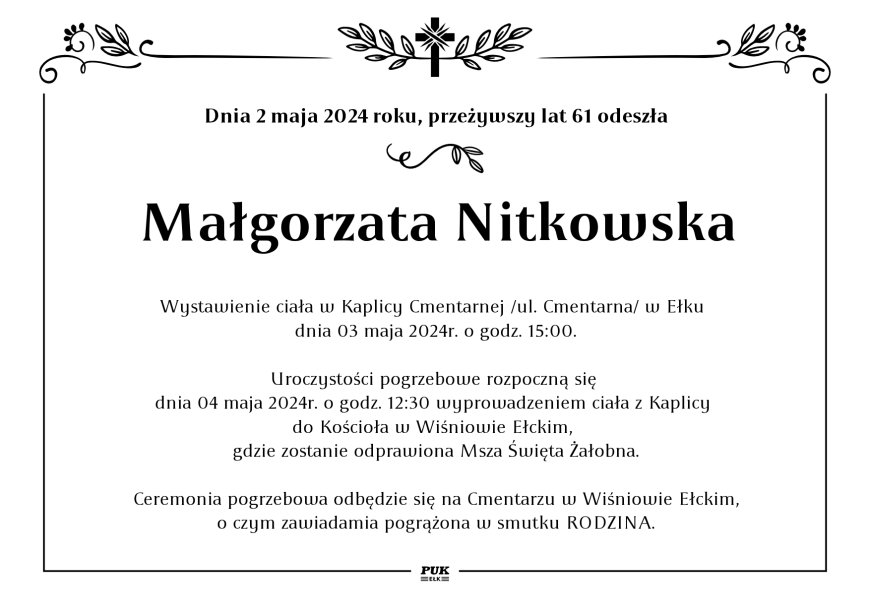 Małgorzata Nitkowska - nekrolog